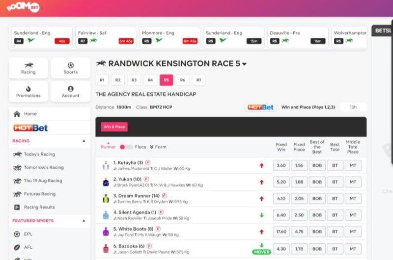 BoomBet Racing