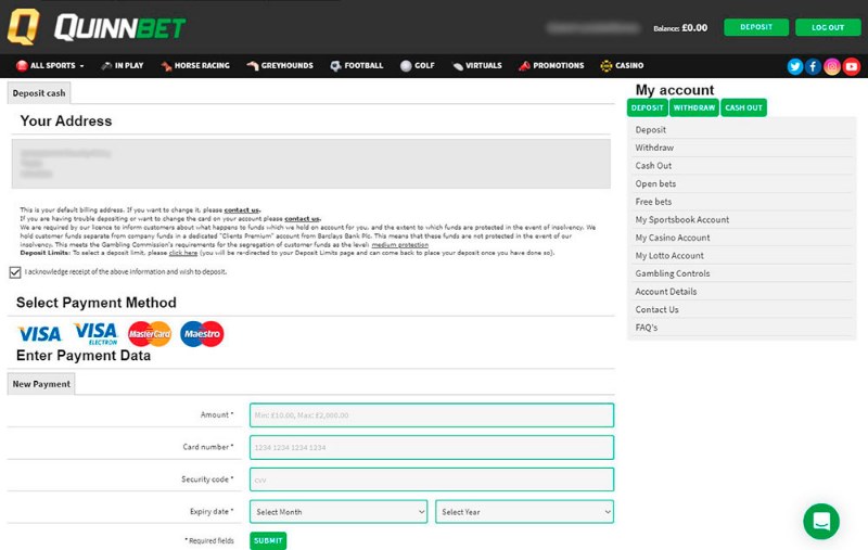 เงินฝาก QuinnBet QuinnBet deposit