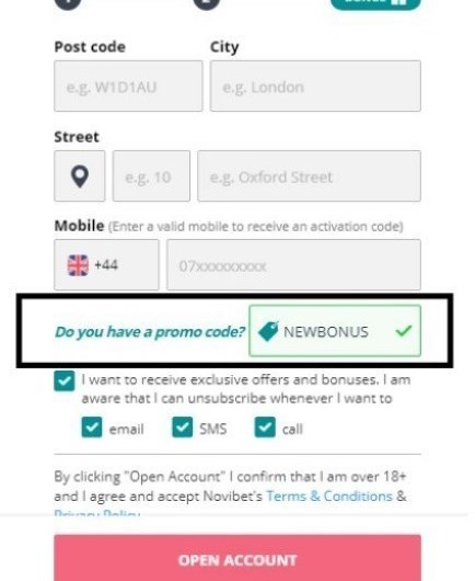 novibet promo code is NEWBONUS novibet promo code is NEWBONUS