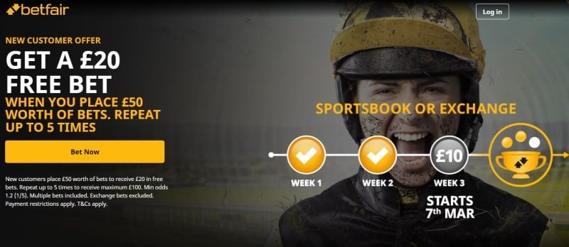 Betfair Cheltenham Festival 100 free bets