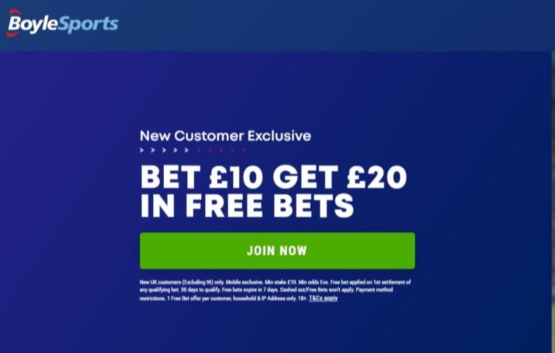 Boylesports Bet 10 Get 20 Welcome Offer