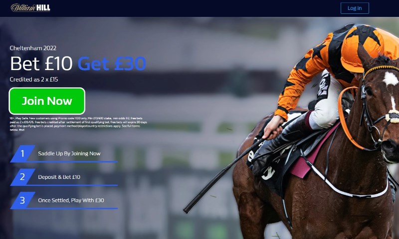 William Hill Cheltenham Festival Offer Bet 10 Get 30
