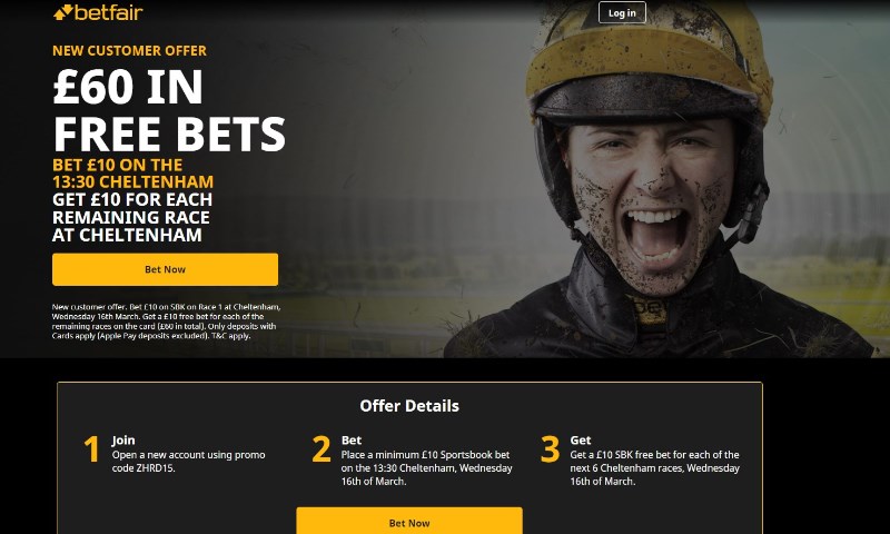 Betfair Cheltenham Festival Day Two Bet £10 Get £60