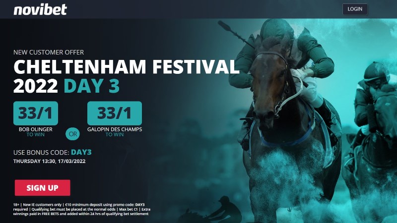 Novibet Ireland Cheltenham Price Boost Bob Olinger Galopin Des Champs 33s Novibet Ireland Cheltenham Price Boost Bob Olinger Galopin Des Champs 33s