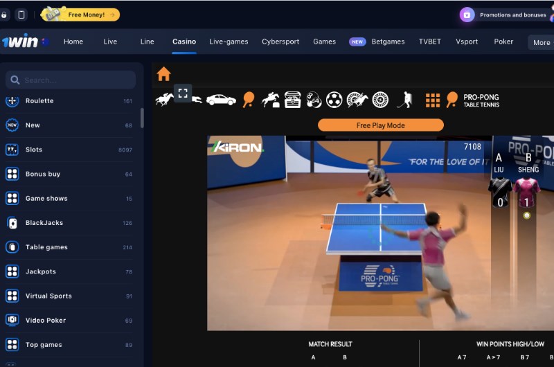 1win table tennis