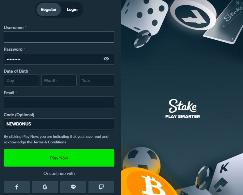 stake.com promo code NEWBONUS