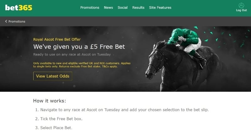 Royal Ascot Day 1 Free 5 bet bet365