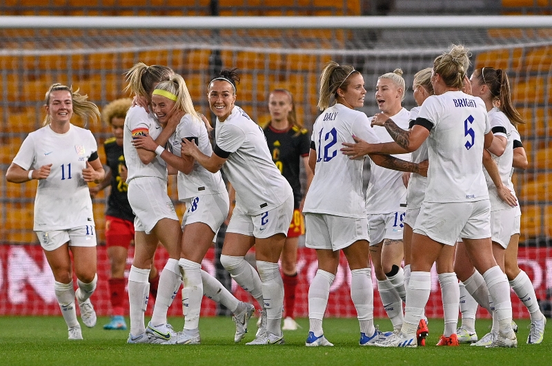 England's players celebrate