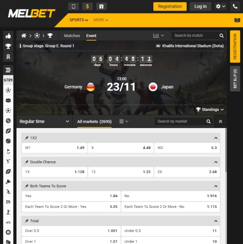 Melbet World Cup Live Betting